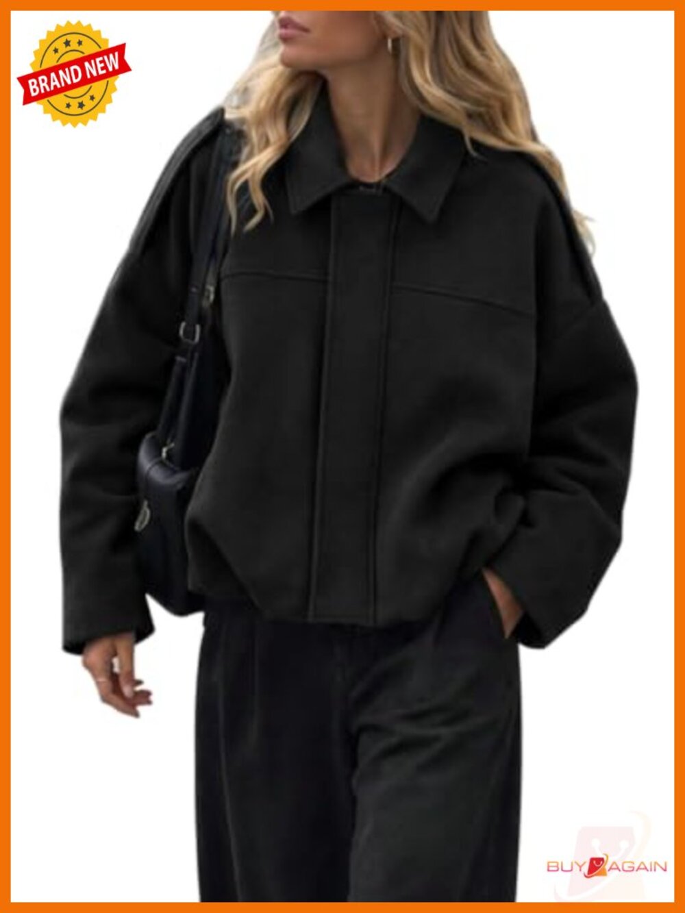 Faux Suede Bomber Jacket Womens Oversized Batwing Sleeve Zip Up Fall Coat